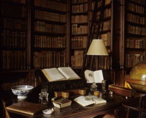 The interior of the Library at Felbrigg Hall, Norfolk